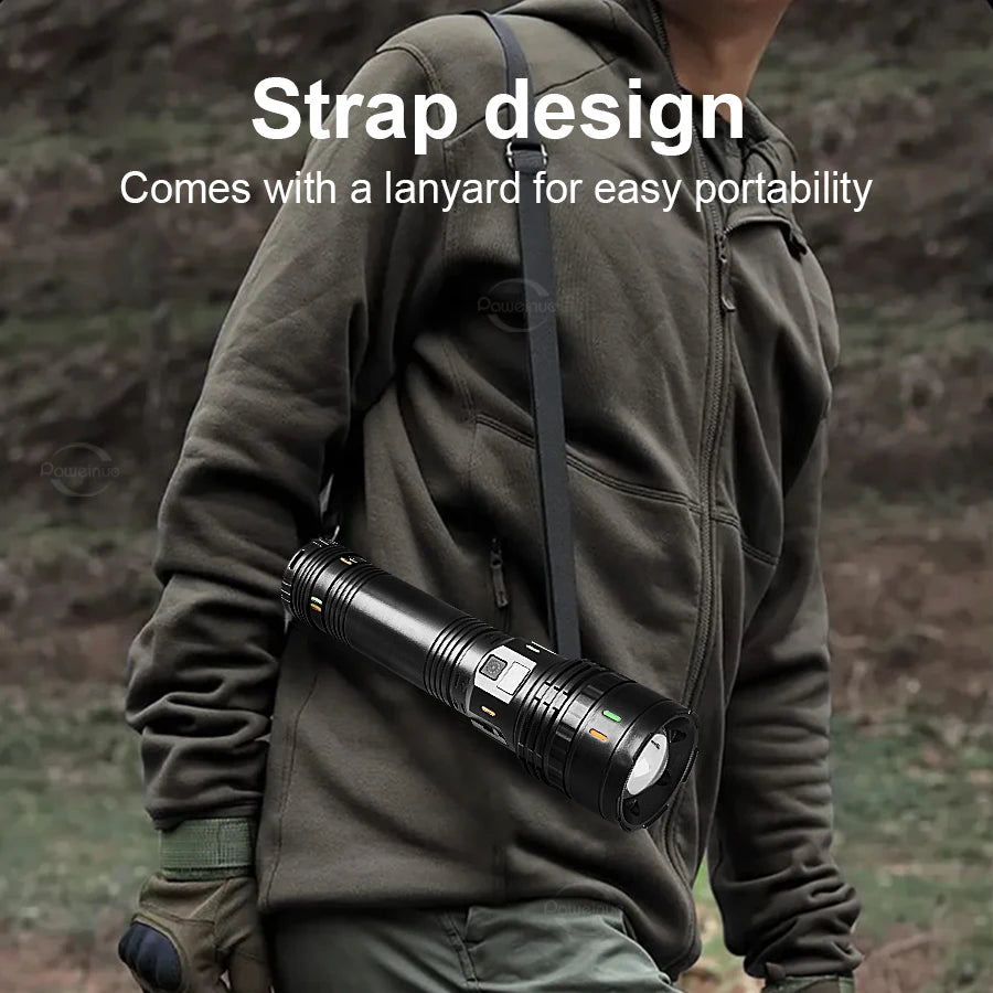 998000000LM Ultra Powerful LED Flashlight New 2000W Super Bright Torch Light Rechargeable Portable Lamp Outdoor Fishing Lantern