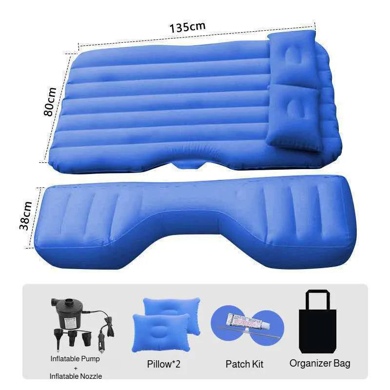 Car Air Inflatable Mattress with Support Legs Separate for Back Seat Portable Sleeping Bed for Outdoor Travel Camping Cushion