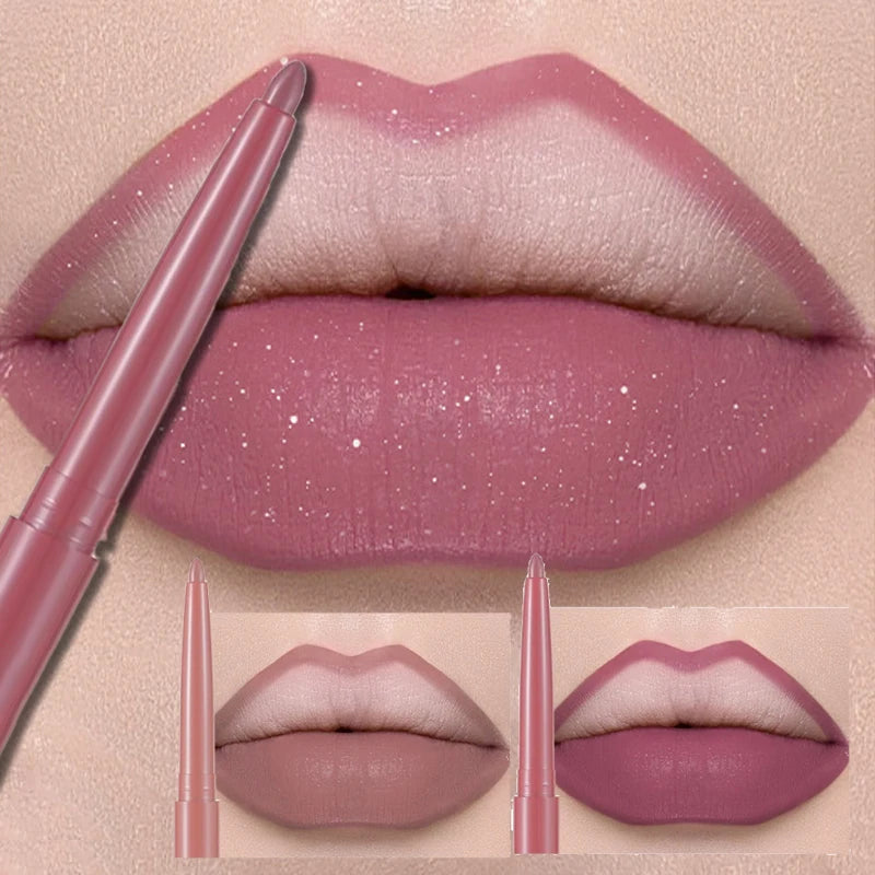 Multi Color Matte Lip Liner Crayon, Velvet Waterproof Lip Pencil