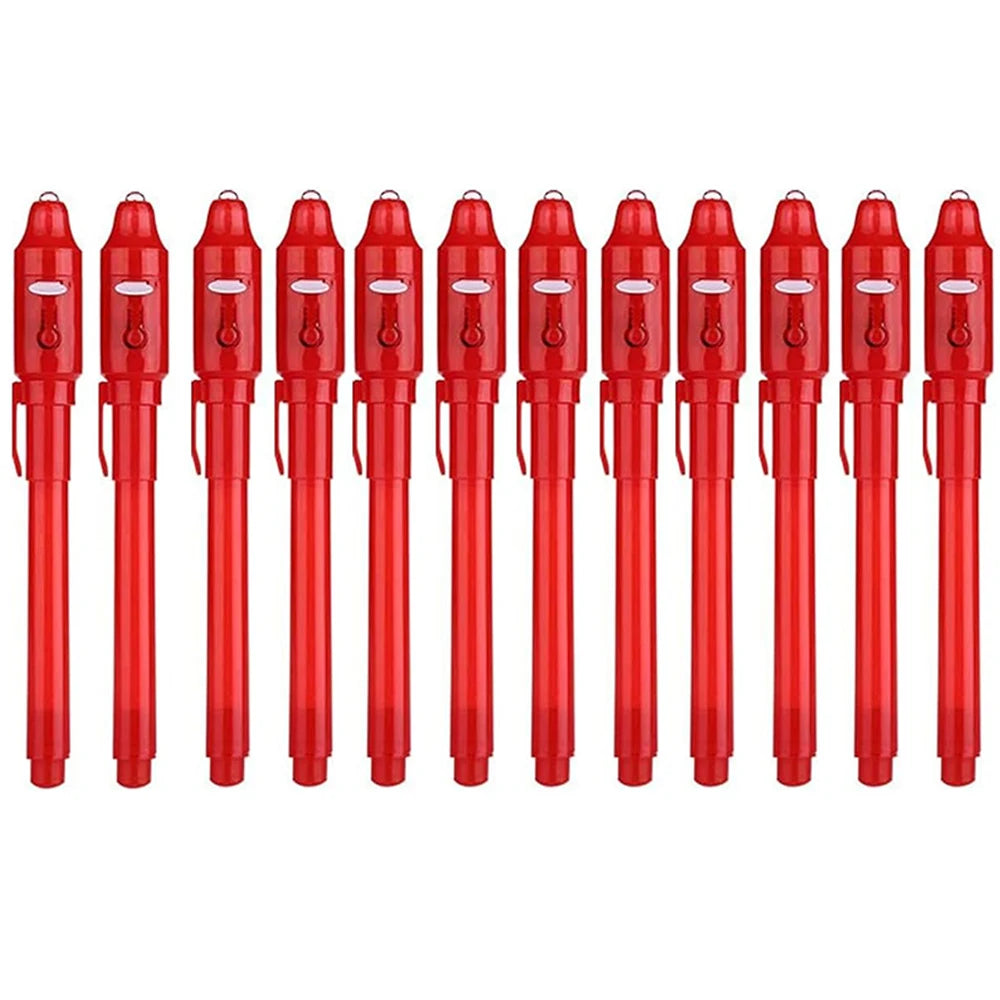 4-12pcs Invisible Ink Pen Spy Pen with UV Light Magic Marker