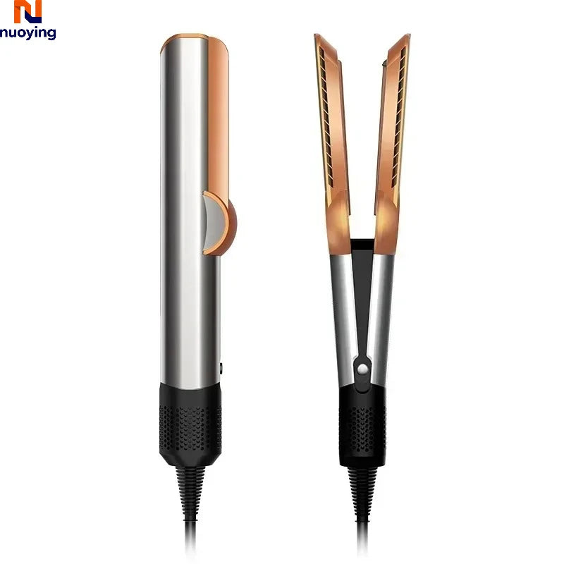 High Efficiency 2 IN 1 Hair Dryer Straightener Negative Ion Flat Iron for Wet Dry Hair Long Lasting Hairstyles
