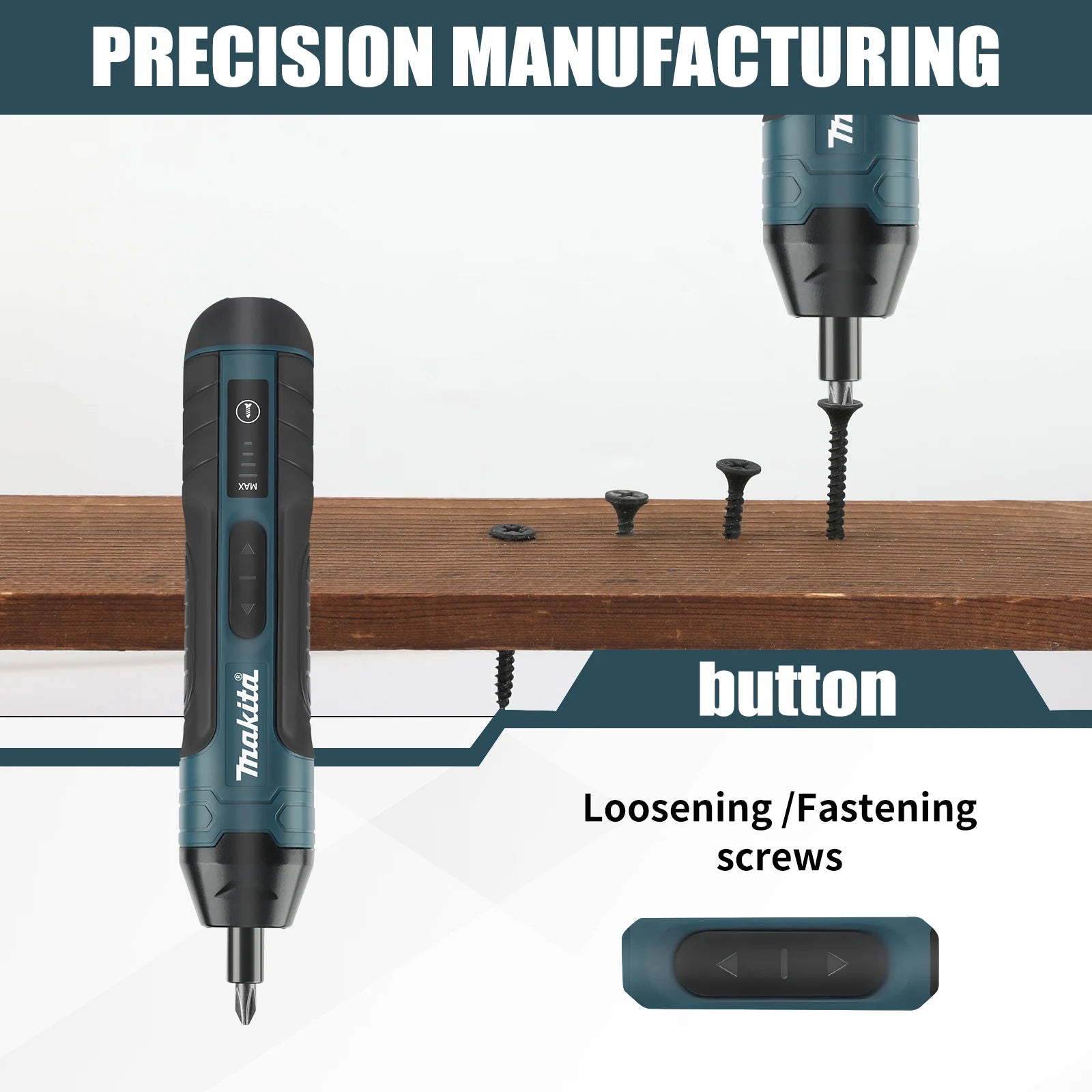 NEW Makita HT422 High Efficiency Cordless Screwdriver 1/4"Chuck 2-5N.m Torque 3.6V Lightweight Mini Driver for Office & Home Use