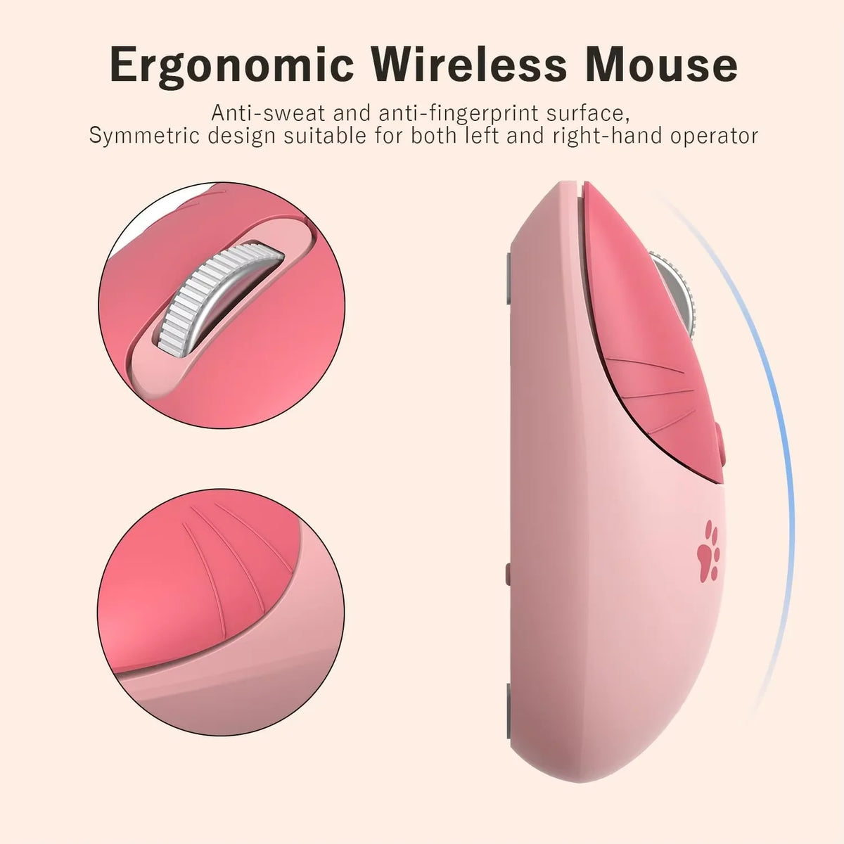 MOFii Cute Cat Wireless Mouse, 2.4G Plug & Play,