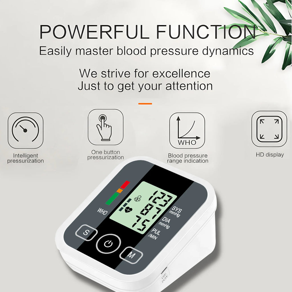 Digital Blood Pressure Monitor Upper Arm Tonometer