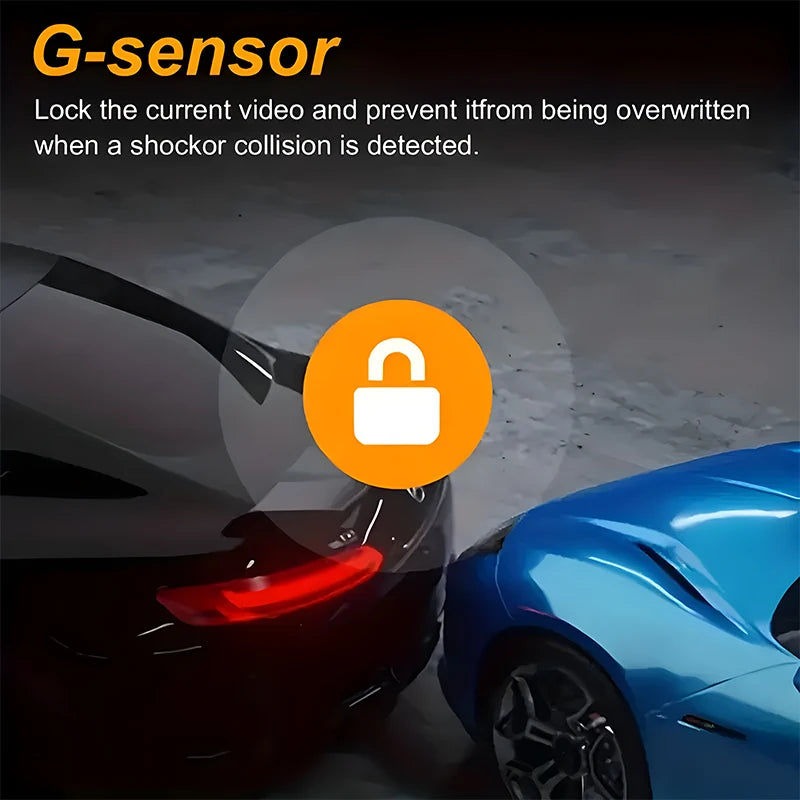 Car recorder front and built-in, front 1080P and built-in 720P recording car DVR camera, 140 ° wide-angle, night vision
