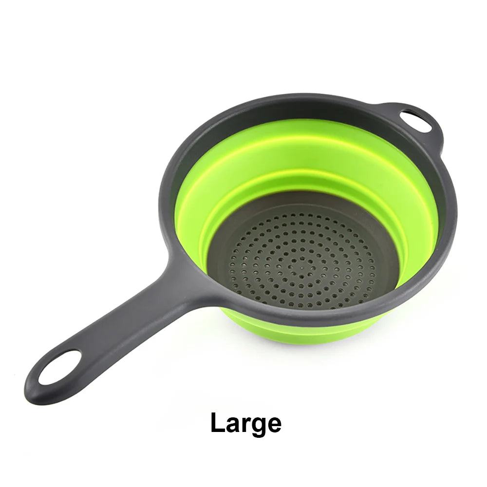 Silicone World Folding Drain Basket Fruit Vegetable Washing