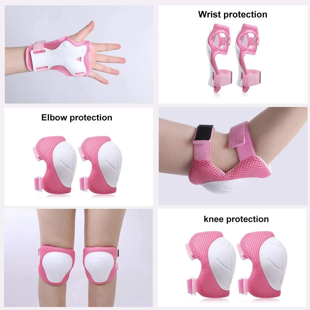 6PCS/Set Kids Knee Pads Elbow Pads Wrist Guard Protective