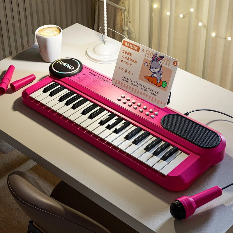 37 Key Kids Electronic Keyboard with Microphone Montessori Educational