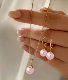 Trendy Crystal Heart Shaped Jewelry Set For Women Dangle Earrings Pendant Necklace Simple Dainty Daily Wear Party Accessories