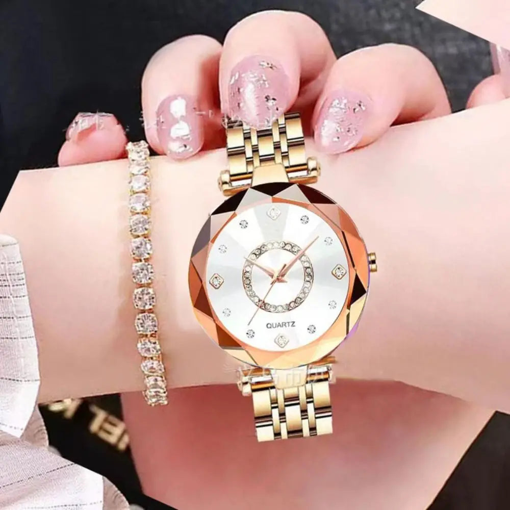 Trendy Luxury Women's Wristwatch Elegant Inlaid Diamond