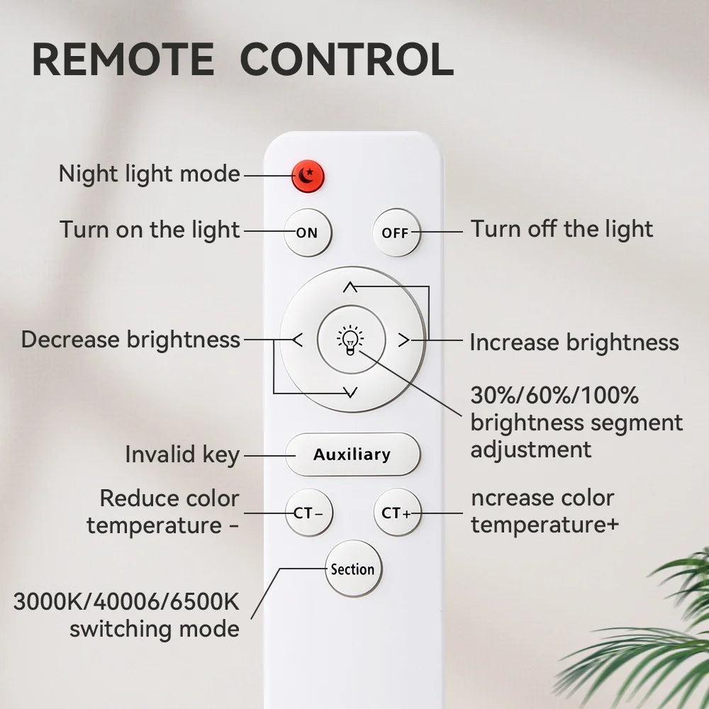 Remote LED Ceiling Lamp Dimmable  40W 50W 60W