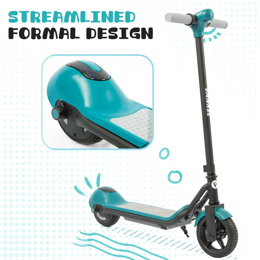 Sinaopus 110W Kids Electric Scooter 6.5 Inch, Foldable Scooter with Bluetooth Music, LED Lights, 14km/h Riding Speed E-Scooter,Safe & Fun Ride for Children