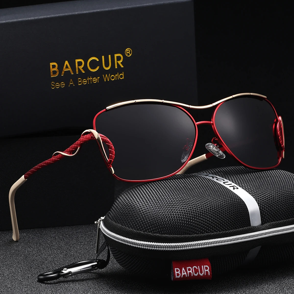 BARCUR Women Sunglasses Fashion Brand Women Casual Apparel Accessories Vintage Metal UV400 Polarized Sunglasses Oculos De Sol