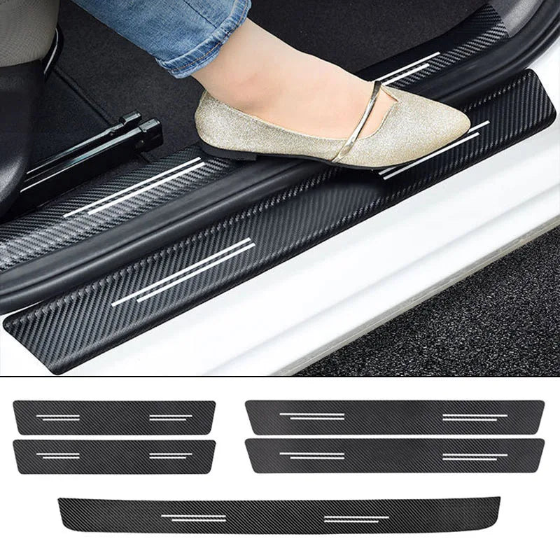 High quality Sport Carbon Fibre Threshold Protection Strip Universal Anti-scratch and Anti-collision Door interior Strip Sticker