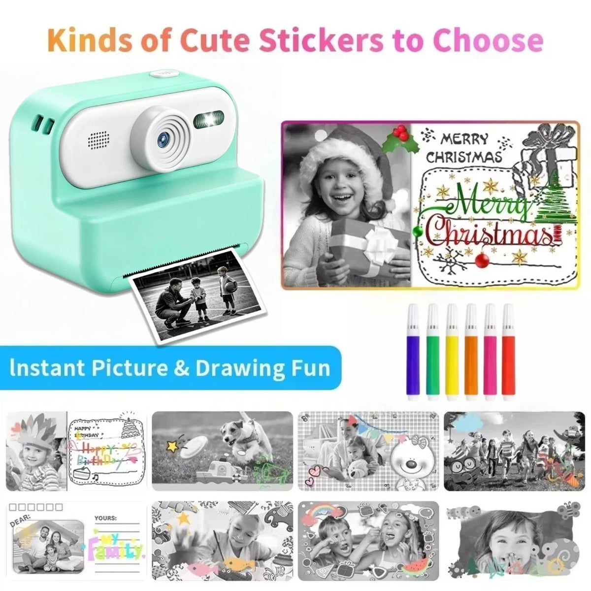Instant Print Camera Mini Portable Thermal Printer Photography