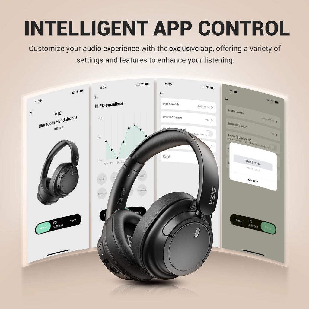 Bluetooth 5.3 Wireless Headphones 90H Playtime 40mm