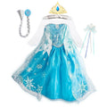 Girls Ice Snow Princess Cosplay Dress with Long Cloak