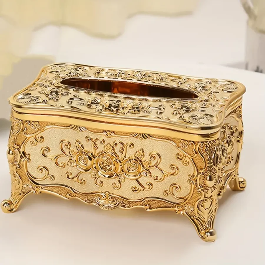 European Rose Tissue Box For Home, Kitchen, Living Room, Bedroom, Hotel, Restaurant, Napkin Extraction Box, Plastic Storage Box