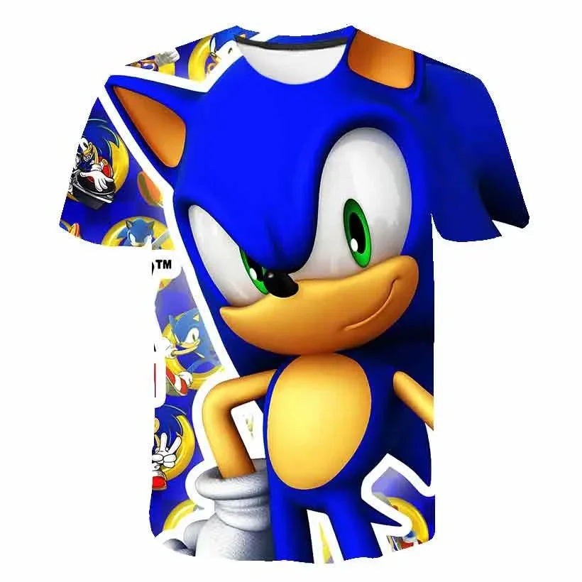 Boys 3D Printing Clothes New Cartoon Anime Sonic T shirt Kids Clothing Boys Girls Cartoon Game Boy Summer Children T-shirt Tops