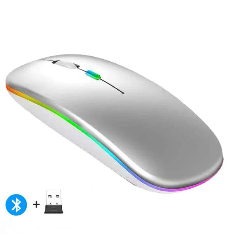 Rechargeable Wireless Mouse Bluetooth-compatible 2.4GHz