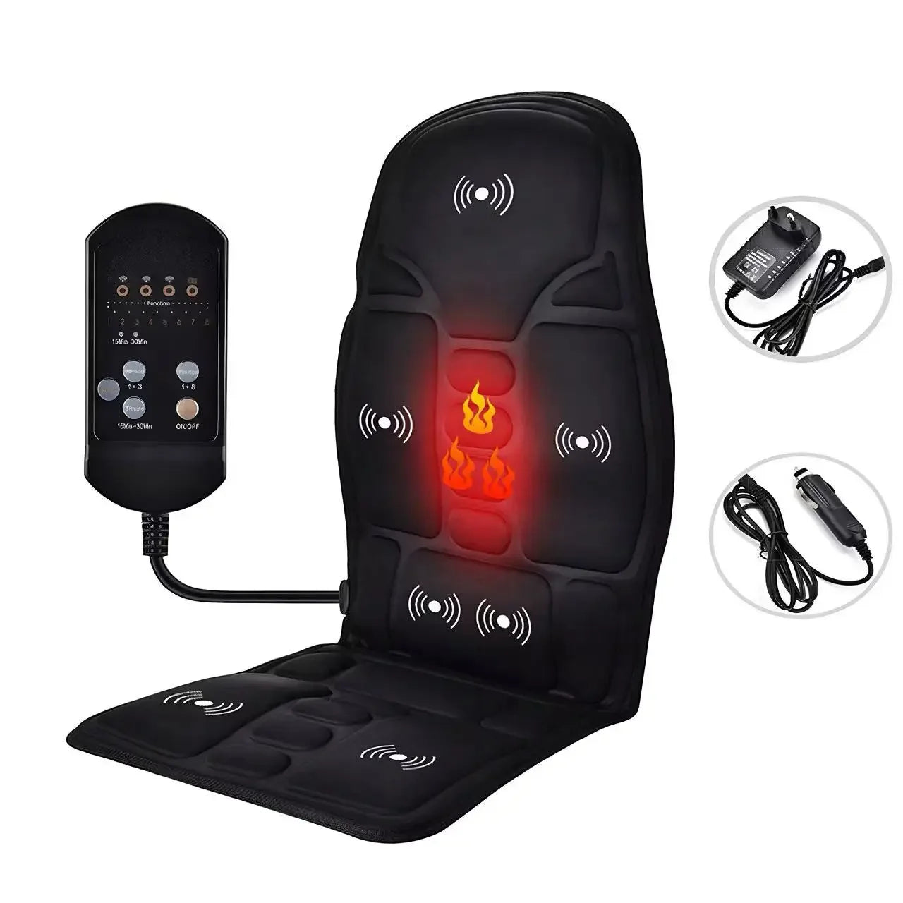 Vibrating Infrared Heat Shiatsu Massage Cushion Pad Neck Back Lumbar Massager Mattress Car Home Full Body Cervical Pain Support