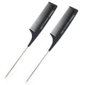 Fiber Heat Resistant Teasing Combs with Stainless Steel Pintail Hair Styling Tools