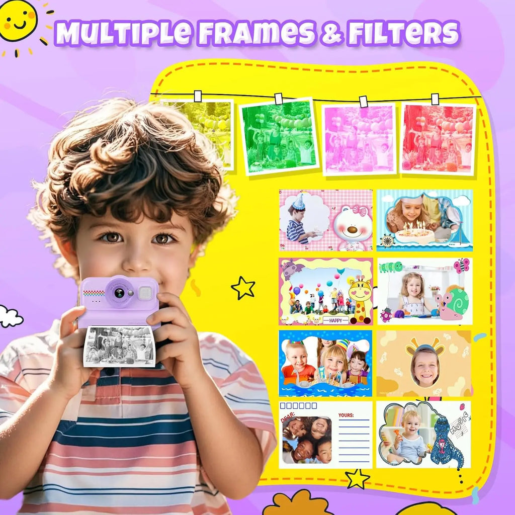 Kids Camera Instant Print, 1080P HD Instant Print Camera for Kids