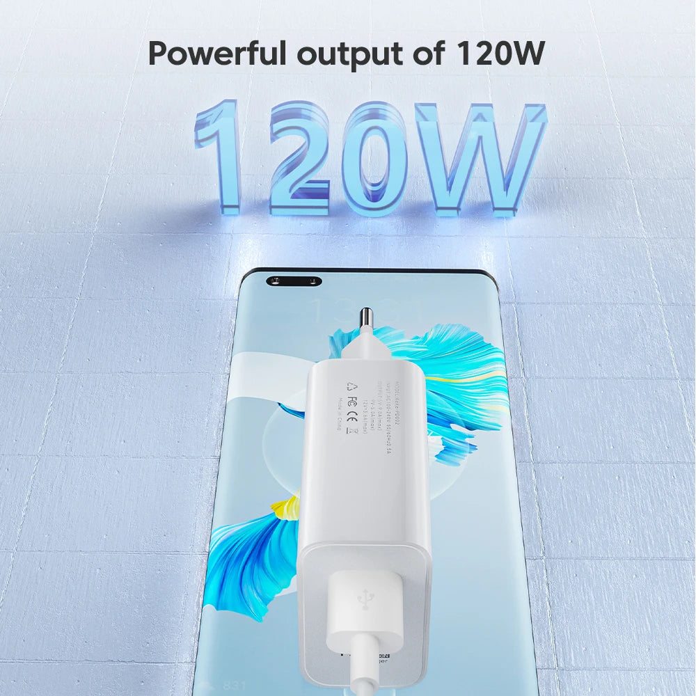 120W USB Fast Charging Charger Type C Cable Quick Charge Phone Adapter for Xiaomi 14 Redmi Oneplus Huawei Samsung Wall Charger