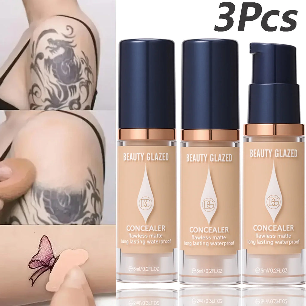3Pcs/Set Full Coverage Concealer Foundation Long Lasting Waterproof
