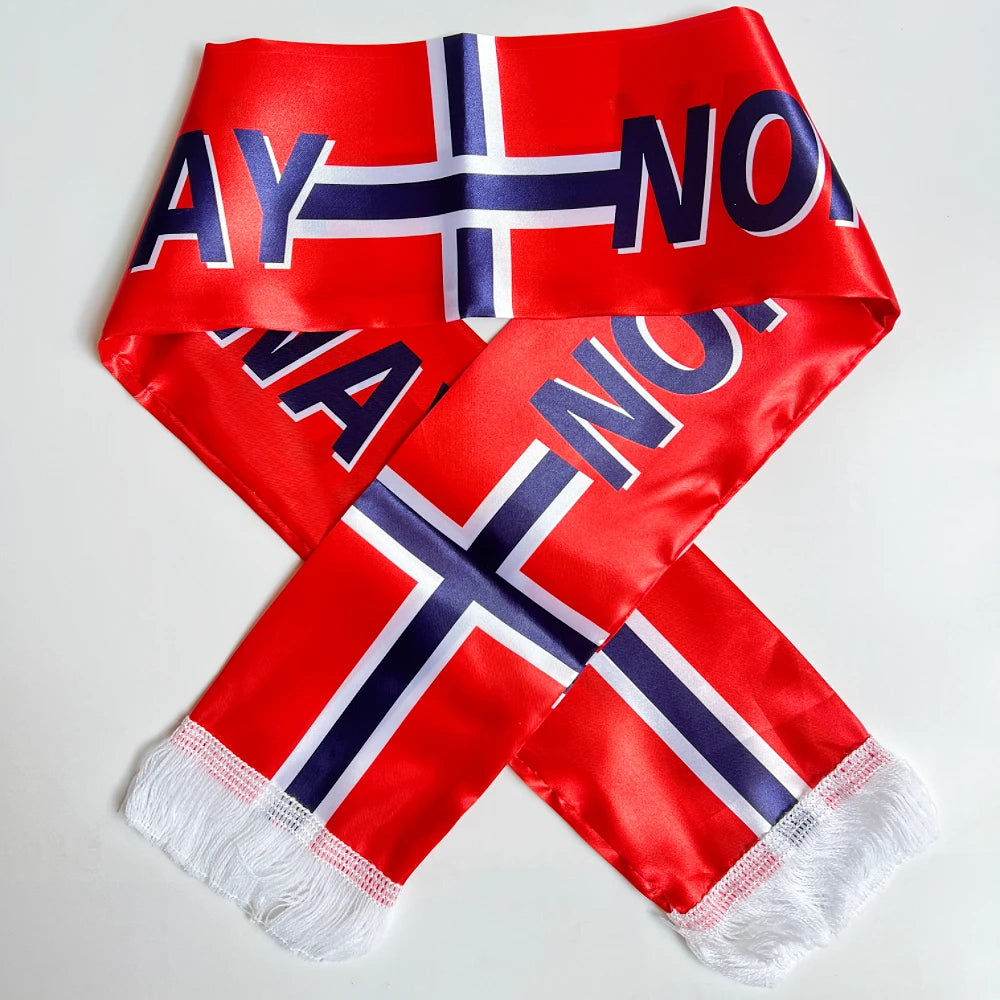 2026 Haiti  NorwayCountries Flag Scarf14x135cm Double-sided