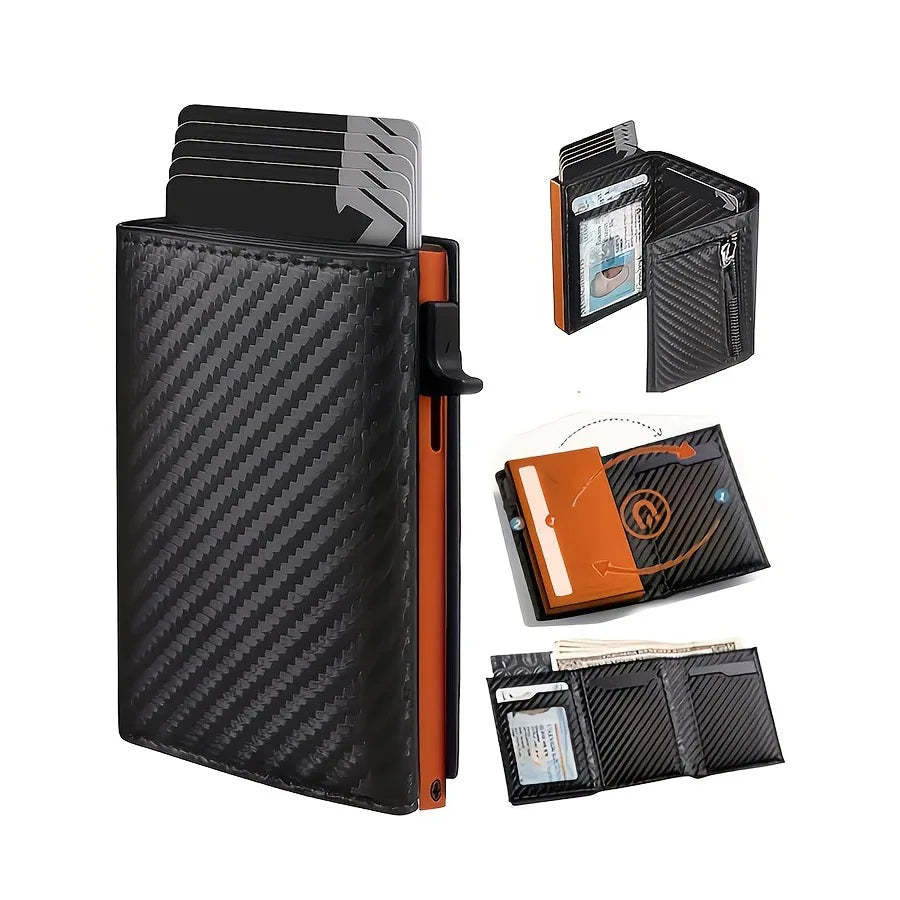 Automatic Pop Up Wallet RFID Blocking Multicolor