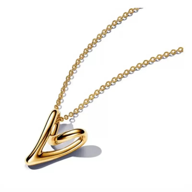 Fashionable Heart Pendant Necklace S925 Pure Silver Zircon