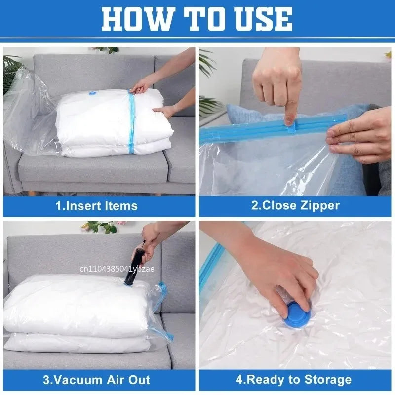 Thickened Vacuum Compression Bag Transparent Quilt Vacuum Bag Storage Bag Household Clothing Storage and Sorting Bag
