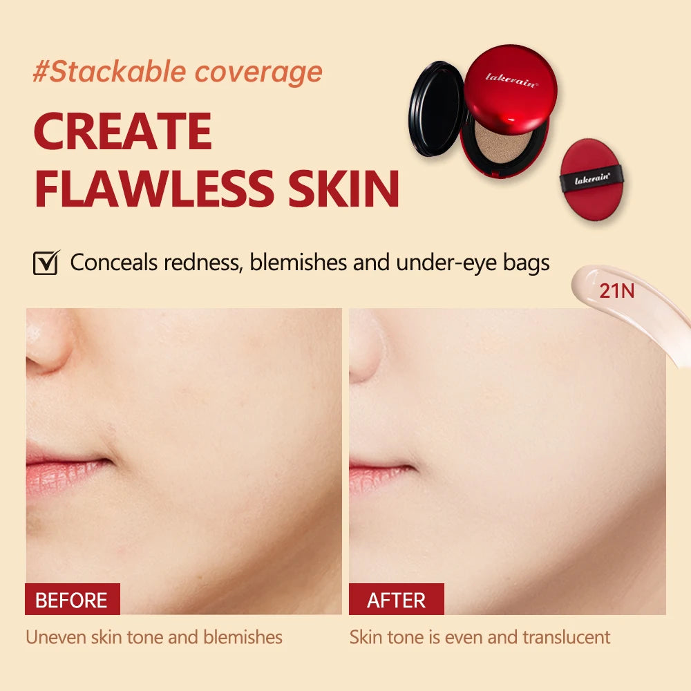 Red Cushion Foundation | Full coverage, lightweight, fits well, satin finish, Korean Cushion Foundation