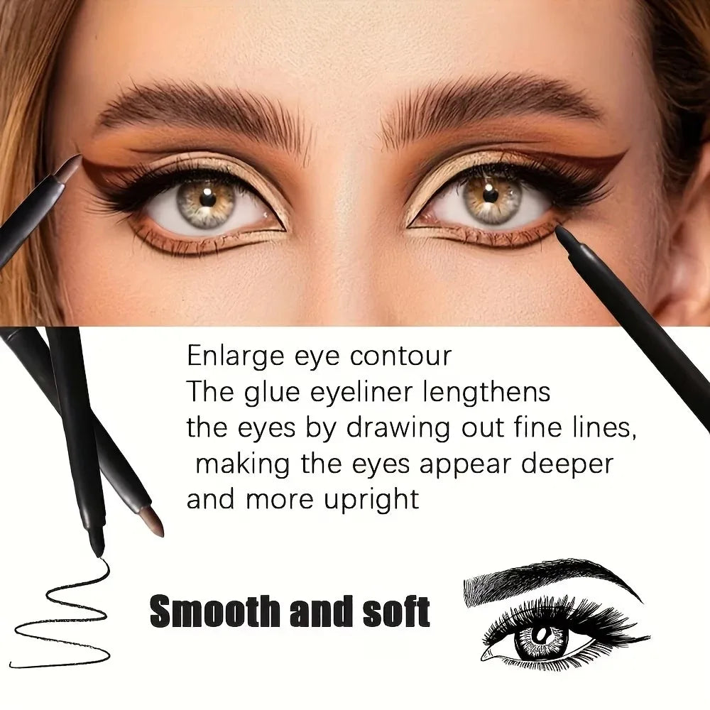 3Pcs Automatic Retractable Eyeliner. High-Pigment Matte Waterproof