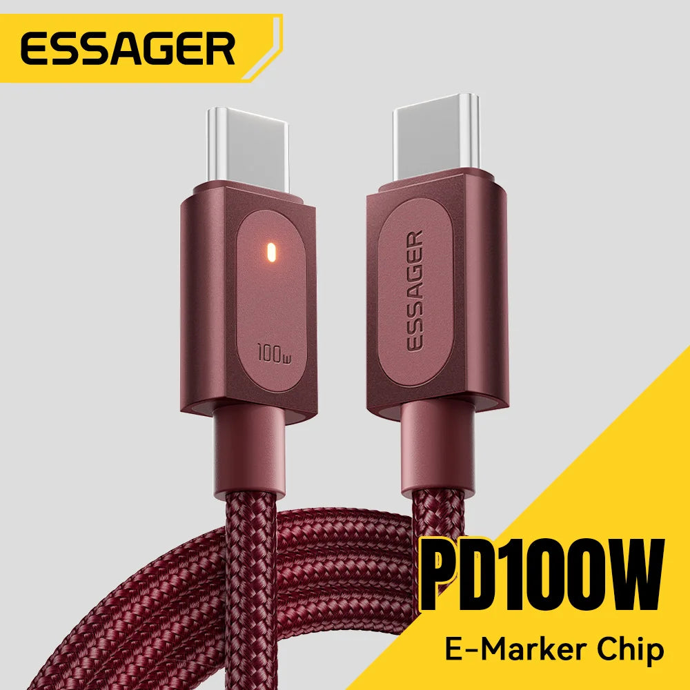 Essager 100W USB C Cable For IPhone18 17 Pro Max PD Fast Charging