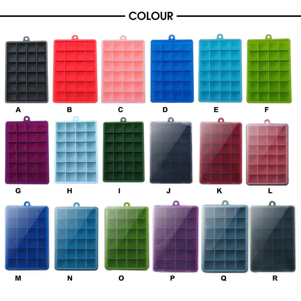 With Lid / No Lid 24-Hole Silicone Ice Tray Square Box Auxiliary