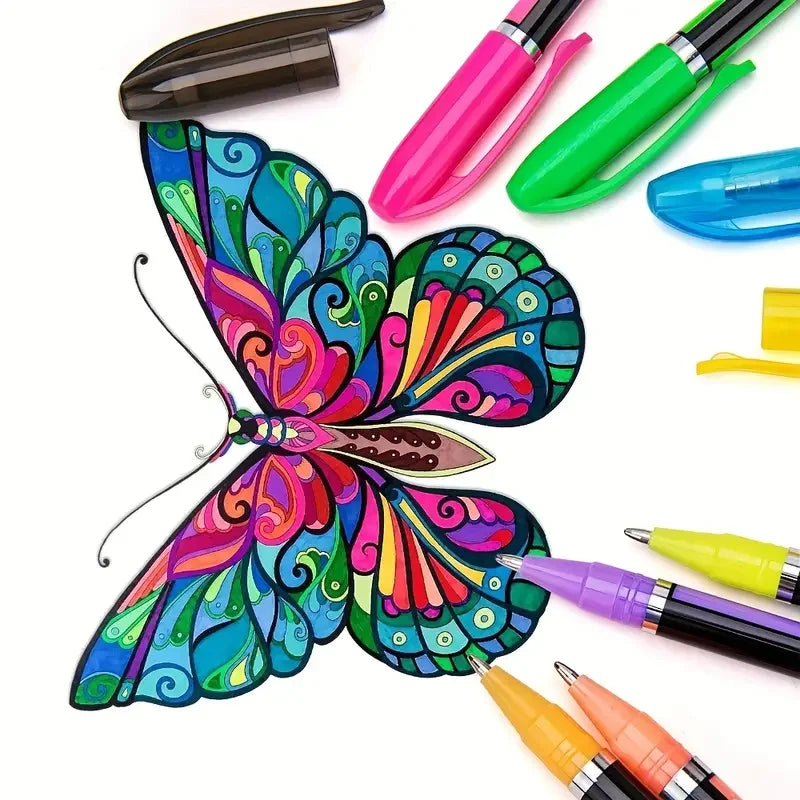 60Pcs Gel Pen Set Glitter Metallic Neon Pastel