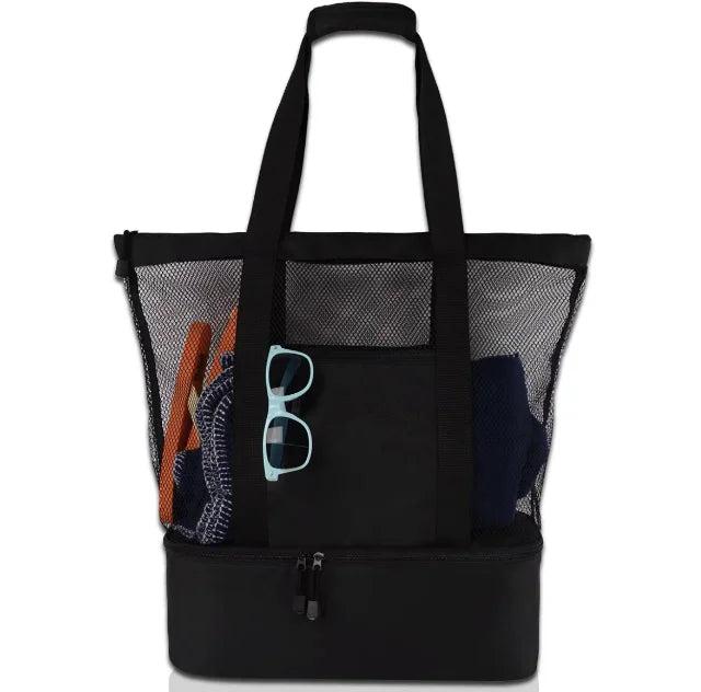 High Capacity Women Mesh Transparent Bag Double-layer Heat Preservation Large Picnic Beach Bags