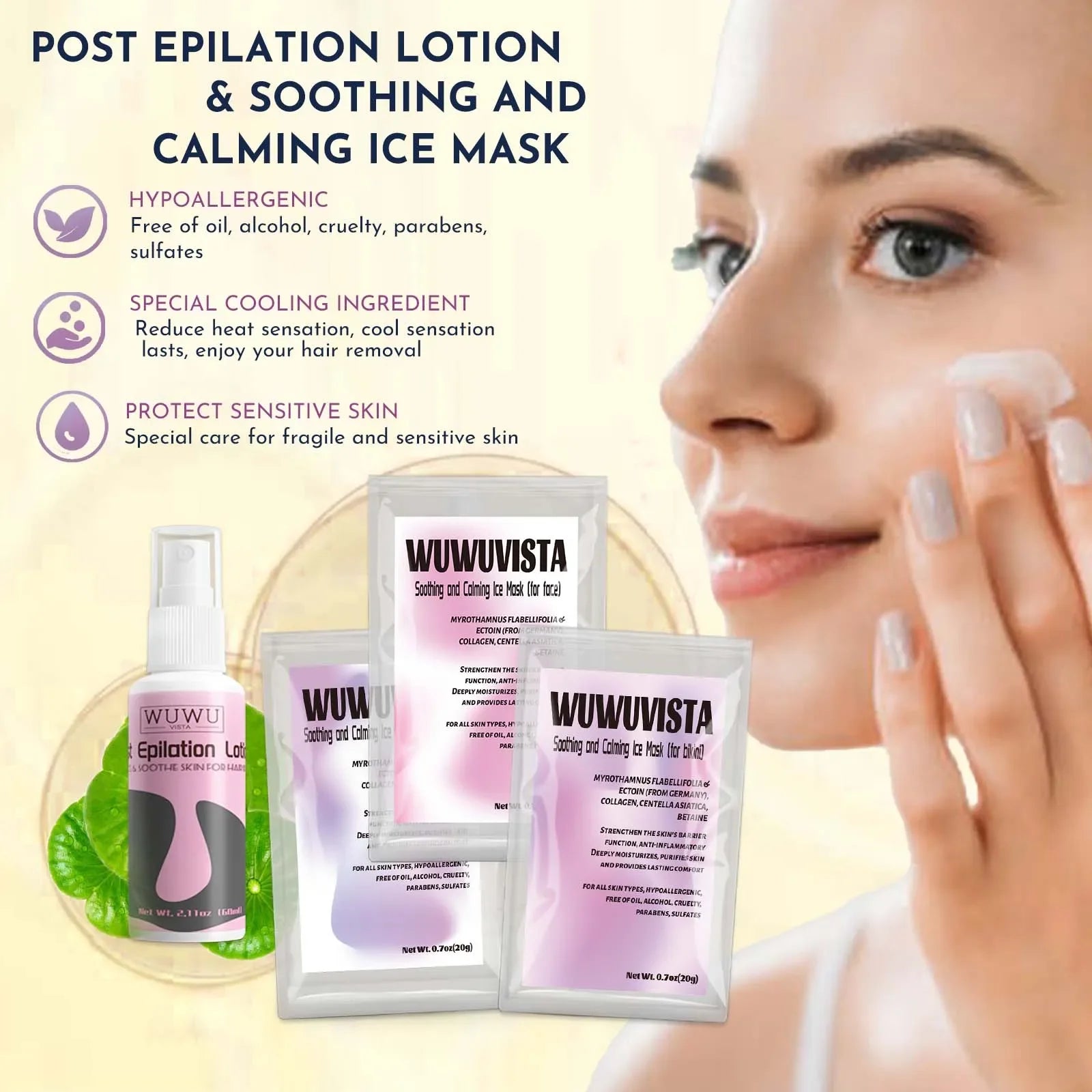 WUWUVISTA Waxing Kit 23 Items, Christmas Gift Hard Wax Hair Removal with Wax Heater & Beans for Body/Face/Brazilian/Sensitive Skin