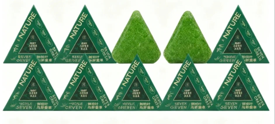 120g Seven Green Platycladi Usman Grass Handmade Shampoo Soap
