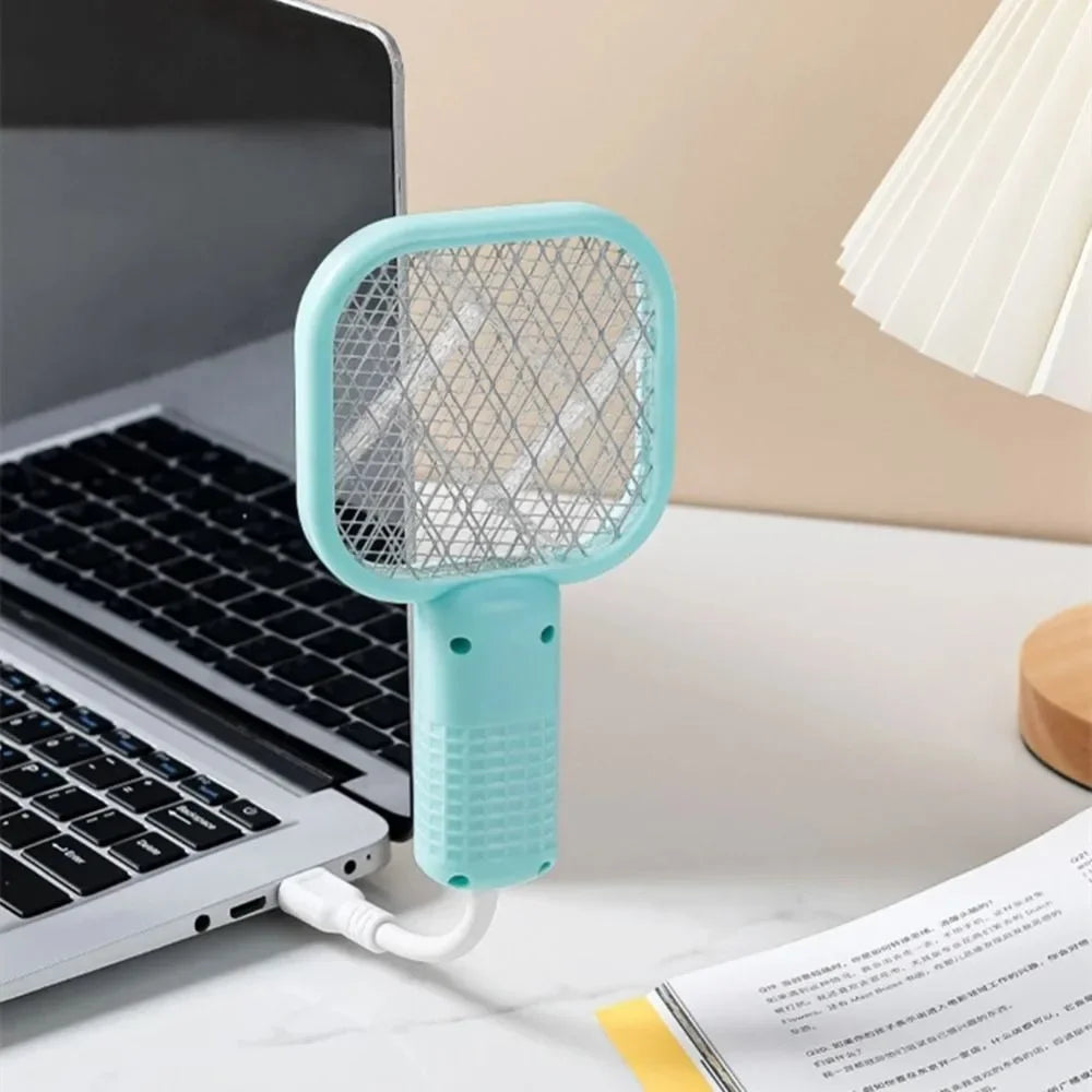 Rechargeable Mosquito Swatter UV Light Bug Zapper Electric Fly Killer Insect Racket Portable Pest Control for Outdoor Camping