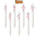 7pcs Elegant Ballet Theme Press Ballpoint Pen Pink Dancer