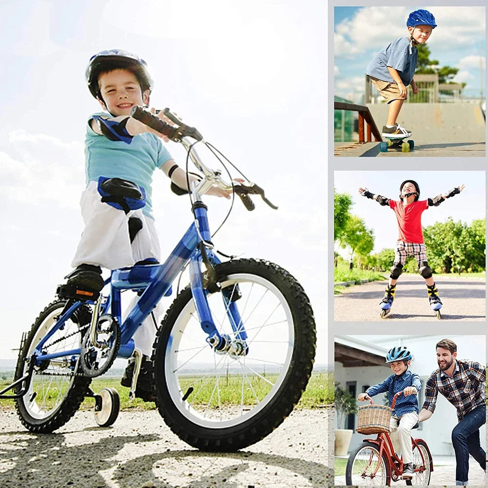 7Pcs/Set Roller Skating Kids Boy Girl Safety Helmet Knee Elbow Pad Sets Cycling Skate Bicycle Scooter Protection Safety Guard