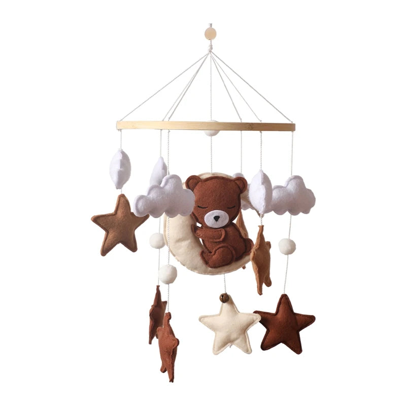 Let's Make Baby Rattle Toy 0-12 Months Wooden Mobile Newborn Music Box Bed Bell Hanging