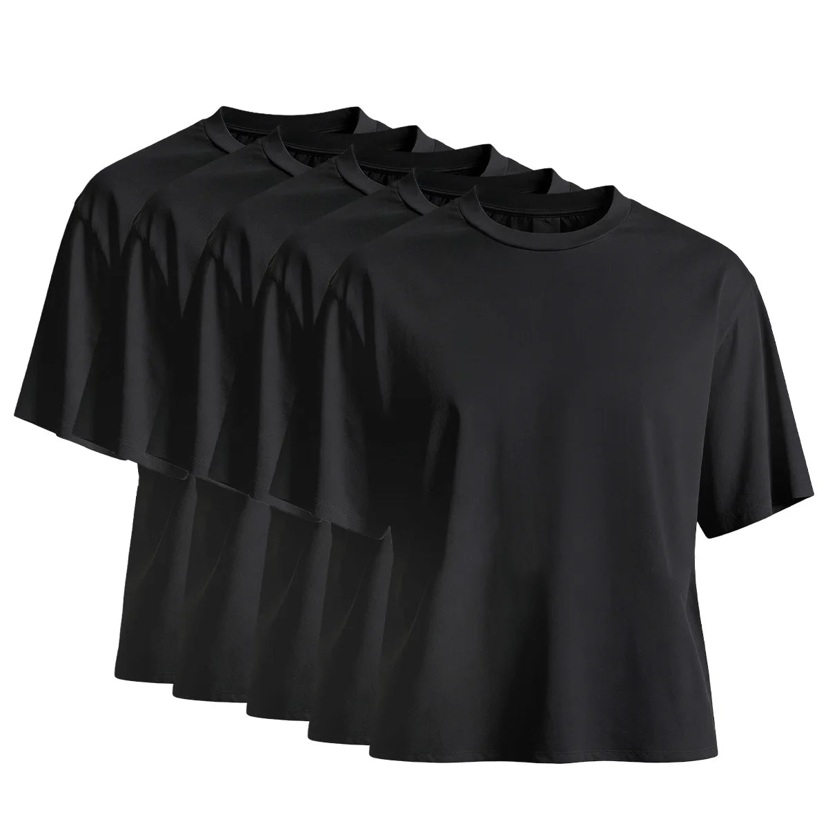 100% Cotton T shirt 5 Pack Soft Breathable Colorfast Men's Women's Summer Crew neck