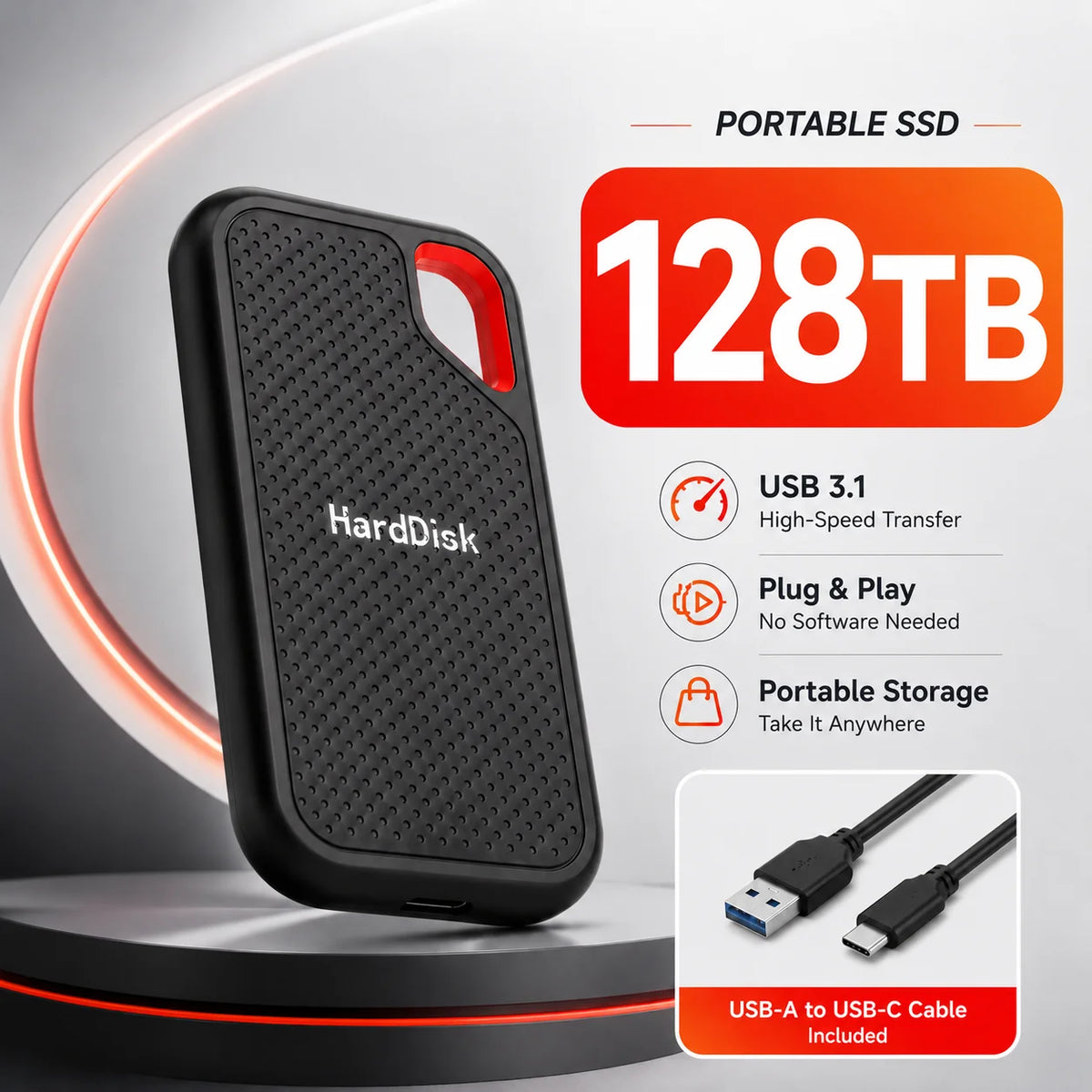 Large Capacity External SSD 2TB 4TB Fast Portable Hard Drive