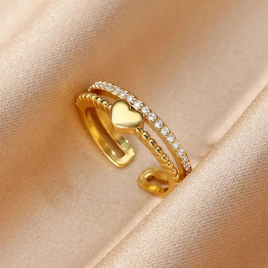 Pave Zirconia Twisted Knot Rings for Women 18K Gold Plated Geometric Crossed Ring Fashion Jewelry Gifts for All Occasions