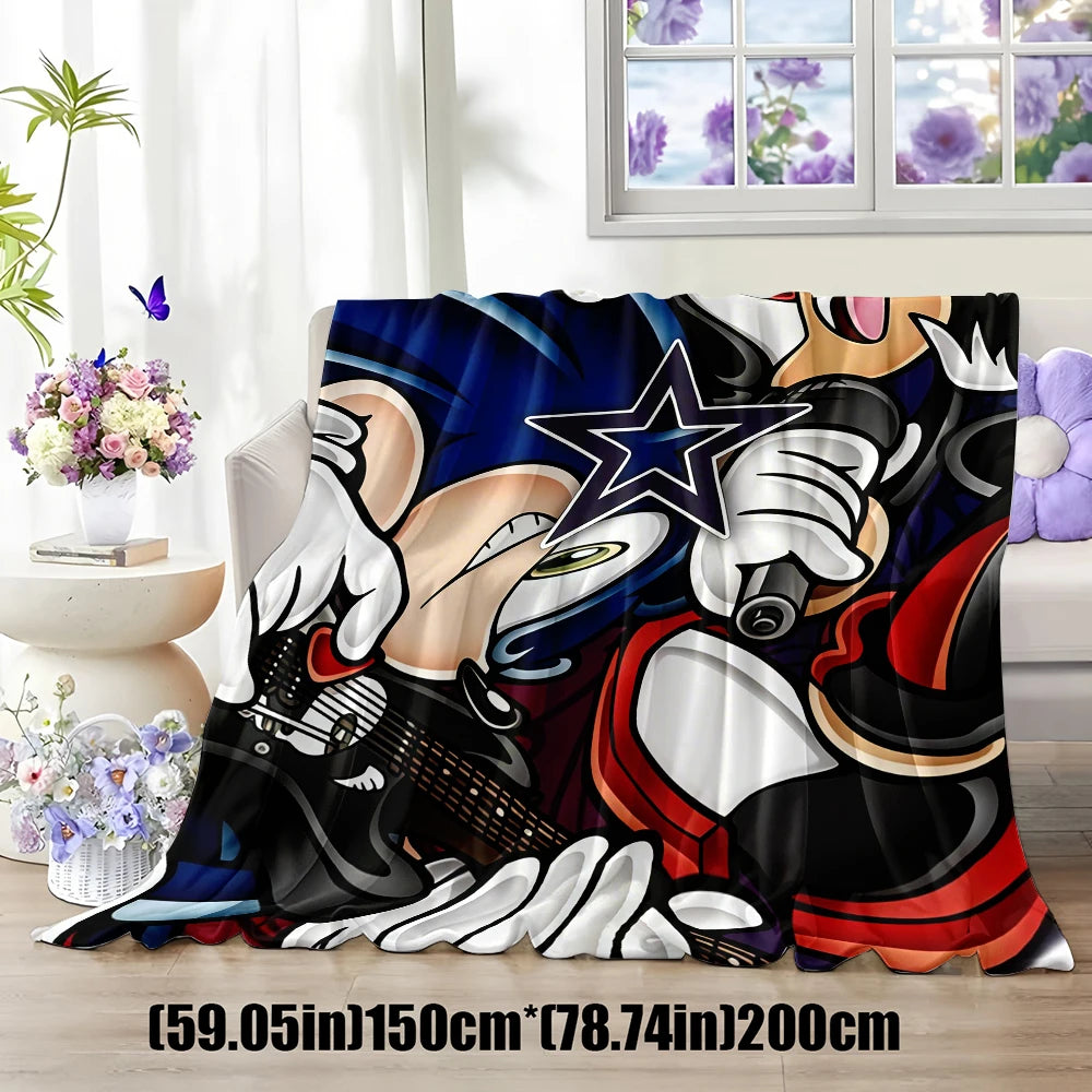 Anime Sonic Pattern Flannel Blanket Warm Soft