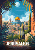 Jerusalem Palestine Travel Poster Religious Shrines Mosque Prints Canvas Painting Wall Art Pictures for Living Room Home Decor